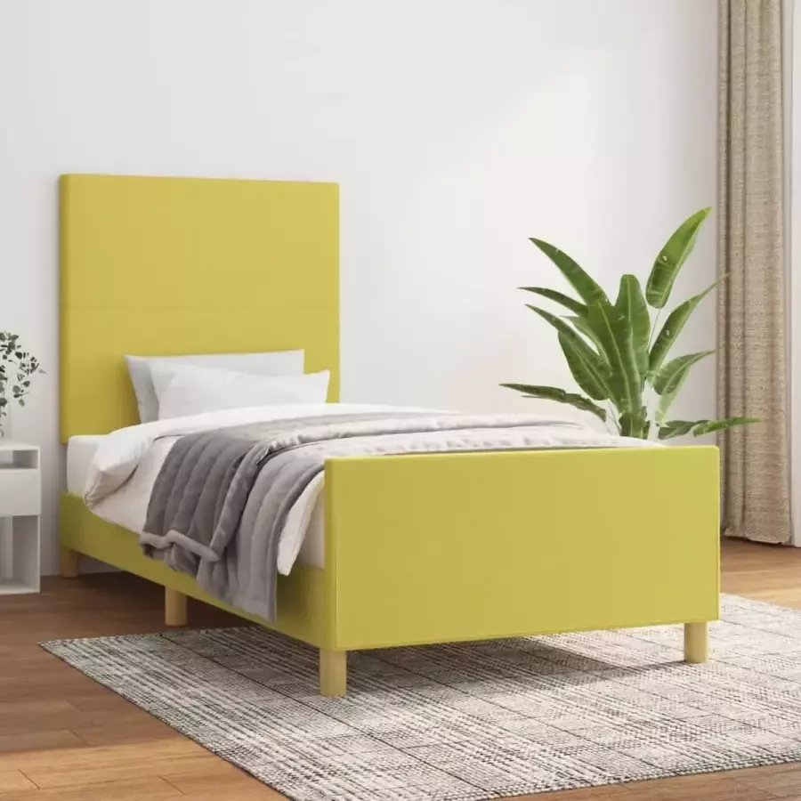 VidaXL -Bedframe-met-hoofdbord-stof-groen-80x200-cm
