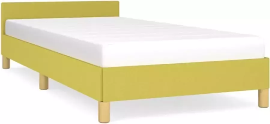 VidaXL Bedframe met hoofdeinde zonder matras 90x190 cm stof groen - Foto 3