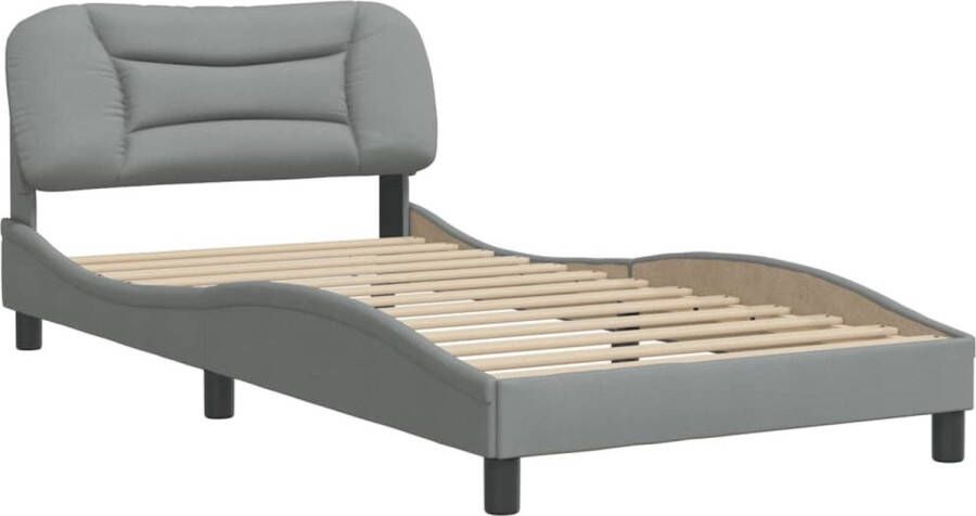 VidaXL -Bedframe-met-hoofdbord-stof-lichtgrijs-100x200-cm - Foto 3