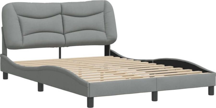 VidaXL -Bedframe-met-hoofdbord-stof-lichtgrijs-120x200-cm - Foto 4