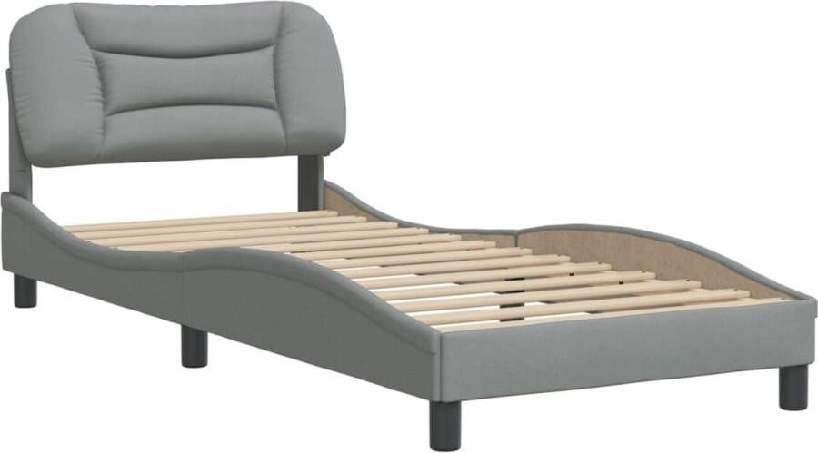 VidaXL -Bedframe-met-hoofdbord-stof-lichtgrijs-80x200-cm - Foto 3