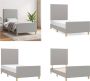 VidaXL Bedframe met hoofdbord stof lichtgrijs 80x200 cm Bedframe Met Hoofdeinde Bedframes Met Hoofdeindes Bed Slaapmeubel - Thumbnail 2