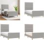 VidaXL Bedframe met hoofdbord stof lichtgrijs 80x200 cm Bedframe Met Hoofdeinde Bedframes Met Hoofdeindes Bed Slaapmeubel - Thumbnail 2