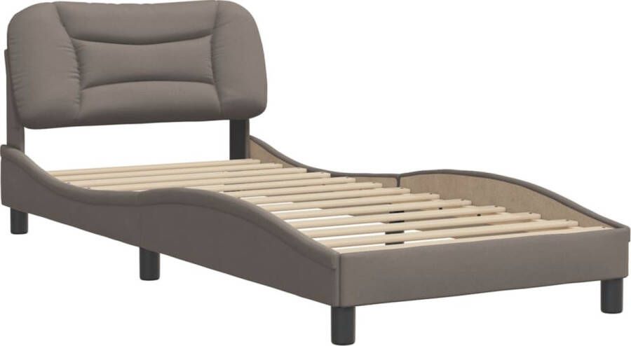 VidaXL -Bedframe-met-hoofdbord-stof-taupe-90x200-cm - Foto 3