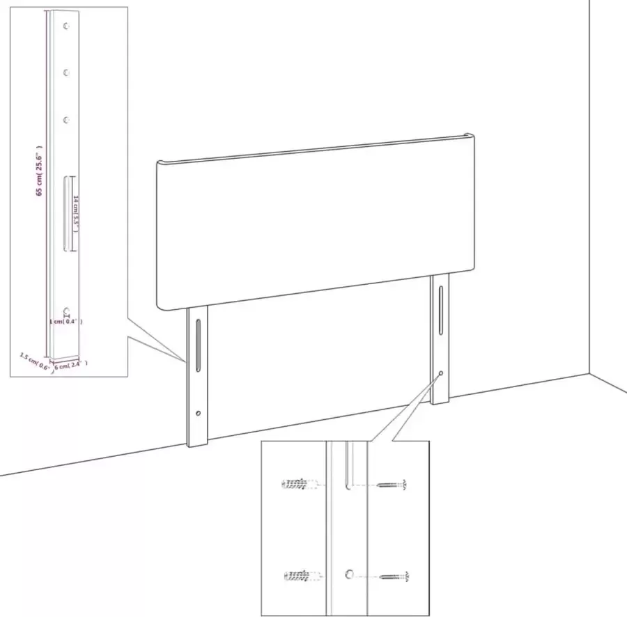 VidaXL -Bedframe-met-hoofdbord-stof-zwart-80x200-cm - Foto 2