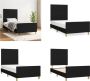 VidaXL Bedframe met hoofdbord stof zwart 80x200 cm Bedframe Met Hoofdeinde Bedframes Met Hoofdeindes Bed Slaapmeubel - Thumbnail 1