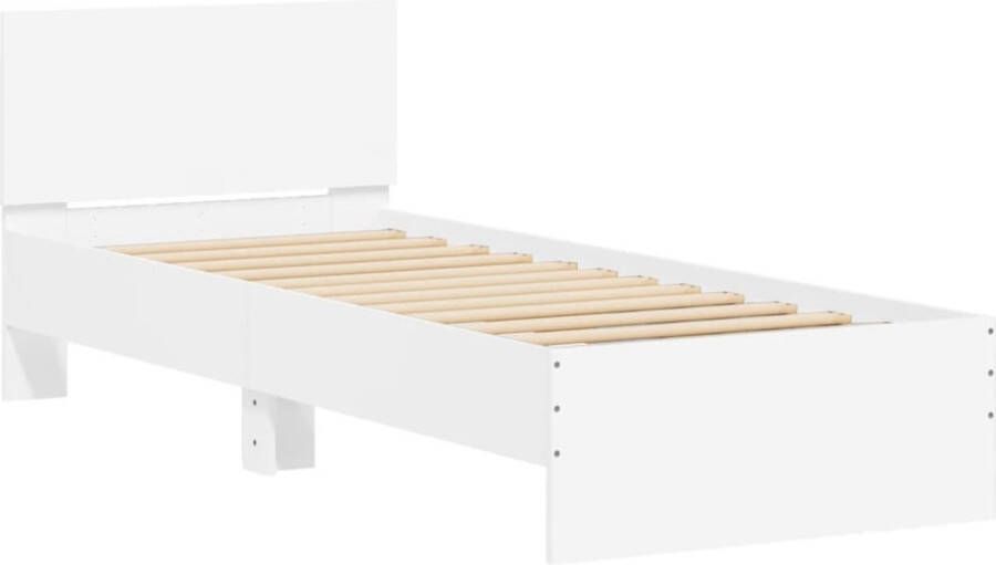 VidaXL -Bedframe-met-hoofdeinde-bewerkt-hout-wit-90x190-cm - Foto 4