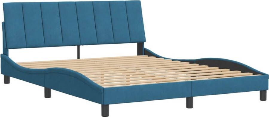 VidaXL Bedframe zonder matras Hanko fluweel blauw 160x200 cm - Foto 3