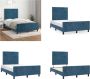 VidaXL Bedframe met hoofdeinde fluweel donkerblauw 120x200 cm Bedframe Met Hoofdeinde Bedframes Met Hoofdeindes Bed Slaapmeubel - Thumbnail 2