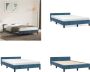 VidaXL Bedframe met hoofdeinde fluweel donkerblauw 120x200 cm Bedframe Met Hoofdeinde Bedframes Met Hoofdeindes Bed Slaapmeubel - Thumbnail 5