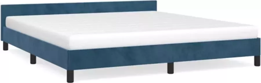 VidaXL -Bedframe-met-hoofdeinde-fluweel-donkerblauw-160x200-cm - Foto 3