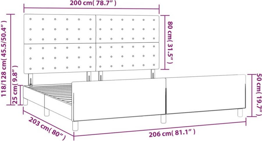 VidaXL -Bedframe-met-hoofdeinde-fluweel-donkerblauw-200x200-cm - Foto 3