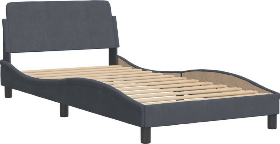 VidaXL -Bedframe-met-hoofdeinde-fluweel-donkergrijs-100x200-cm - Foto 5