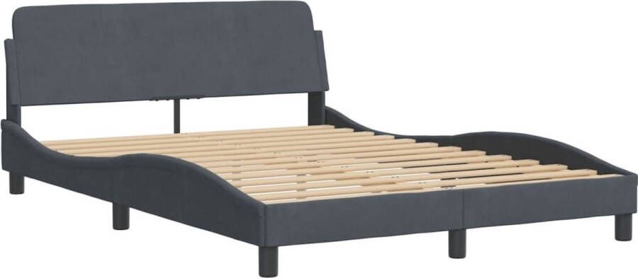 VidaXL -Bedframe-met-hoofdeinde-fluweel-donkergrijs-140x200-cm - Foto 5