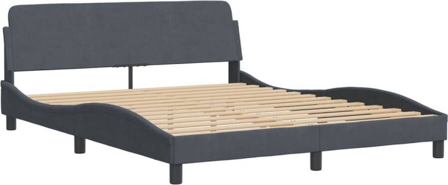 VidaXL -Bedframe-met-hoofdeinde-fluweel-donkergrijs-160x200-cm - Foto 5