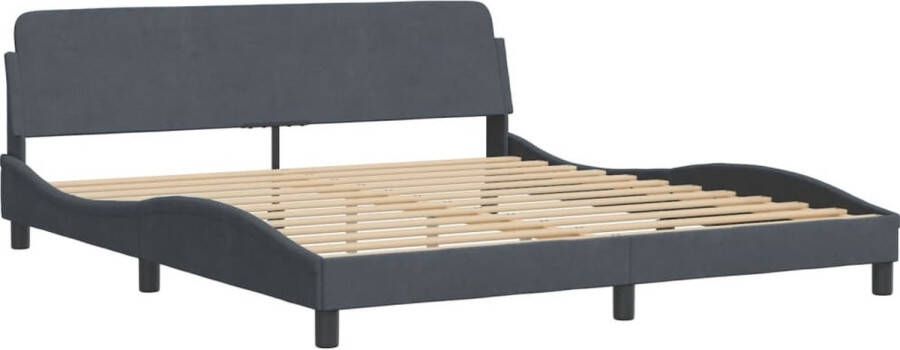 VidaXL -Bedframe-met-hoofdeinde-fluweel-donkergrijs-180x200-cm - Foto 6