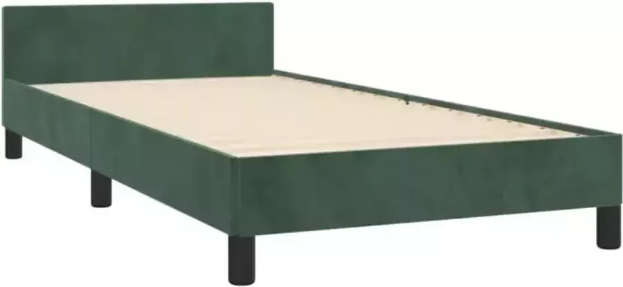 VidaXL -Bedframe-met-hoofdeinde-fluweel-donkergroen-100x200-cm - Foto 4