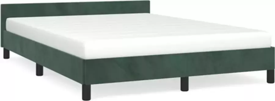 VidaXL -Bedframe-met-hoofdeinde-fluweel-donkergroen-140x200-cm - Foto 3