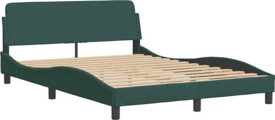 VidaXL -Bedframe-met-hoofdeinde-fluweel-donkergroen-140x200-cm - Foto 5