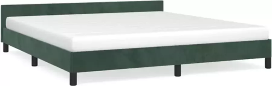 VidaXL -Bedframe-met-hoofdeinde-fluweel-donkergroen-160x200-cm - Foto 3