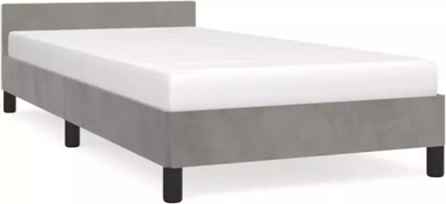 VidaXL -Bedframe-met-hoofdeinde-fluweel-lichtgrijs-100x200-cm - Foto 4