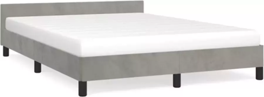 VidaXL Bedframe zonder matras 140x190 cm fluweel lichtgrijs - Foto 3