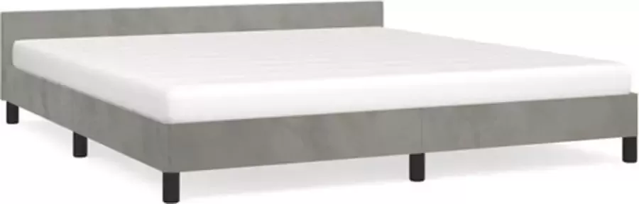 VidaXL -Bedframe-met-hoofdeinde-fluweel-lichtgrijs-180x200-cm - Foto 7