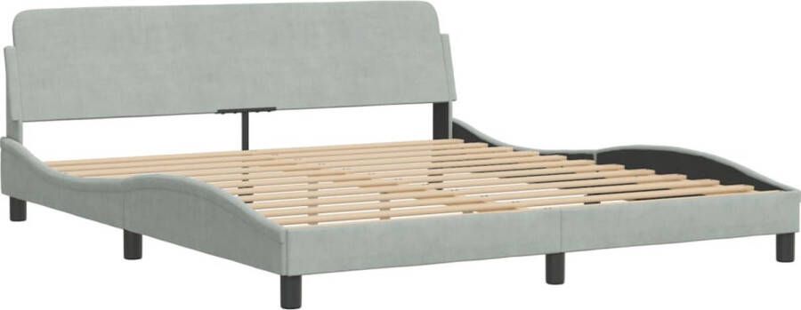 VidaXL -Bedframe-met-hoofdeinde-fluweel-lichtgrijs-180x200-cm - Foto 5