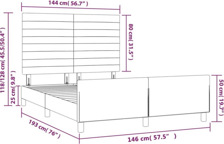 VidaXL -Bedframe-met-hoofdeinde-fluweel-roze-140x190-cm - Foto 2