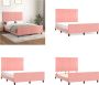 VidaXL Bedframe met hoofdeinde fluweel roze 140x200 cm Bedframe Met Hoofdeinde Bedframes Met Hoofdeindes Bed Slaapmeubel - Thumbnail 2