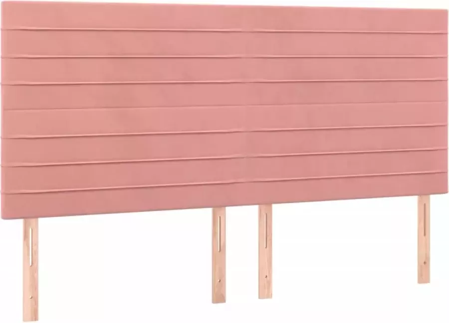 VidaXL -Bedframe-met-hoofdeinde-fluweel-roze-160x200-cm - Foto 4