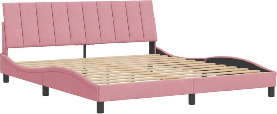 VidaXL Bedframe zonder matras Hanko fluweel roze 180x200 cm - Foto 4
