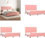 VidaXL Bedframe met hoofdeinde fluweel roze 180x200 cm Bedframe Met Hoofdeinde Bedframes Met Hoofdeindes Bed Slaapmeubel - Thumbnail 2