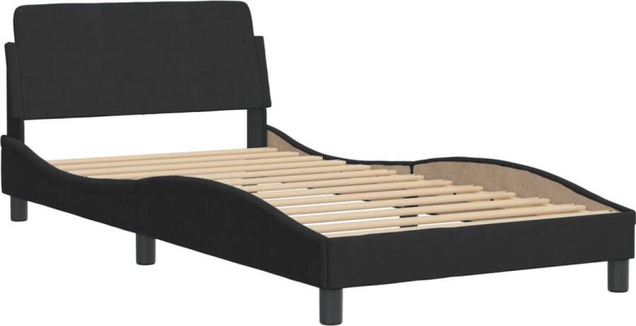 VidaXL -Bedframe-met-hoofdeinde-fluweel-zwart-100x200-cm - Foto 4