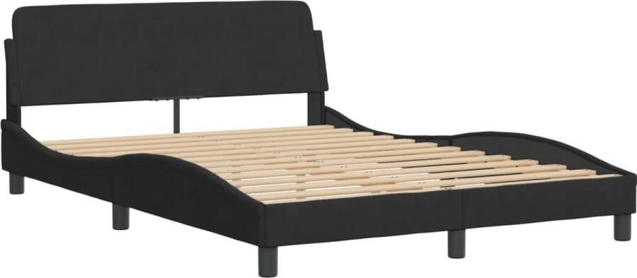 VidaXL -Bedframe-met-hoofdeinde-fluweel-zwart-140x200-cm - Foto 5