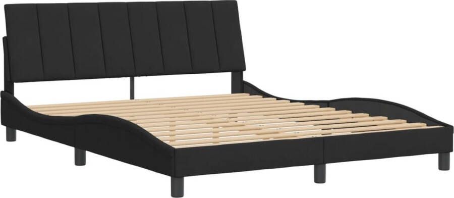 VidaXL -Bedframe-met-hoofdeinde-fluweel-zwart-160x200-cm - Foto 2