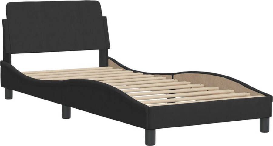 VidaXL Bedframe met hoofdeinde zonder matras 90x190 cm fluweel zwart - Foto 3