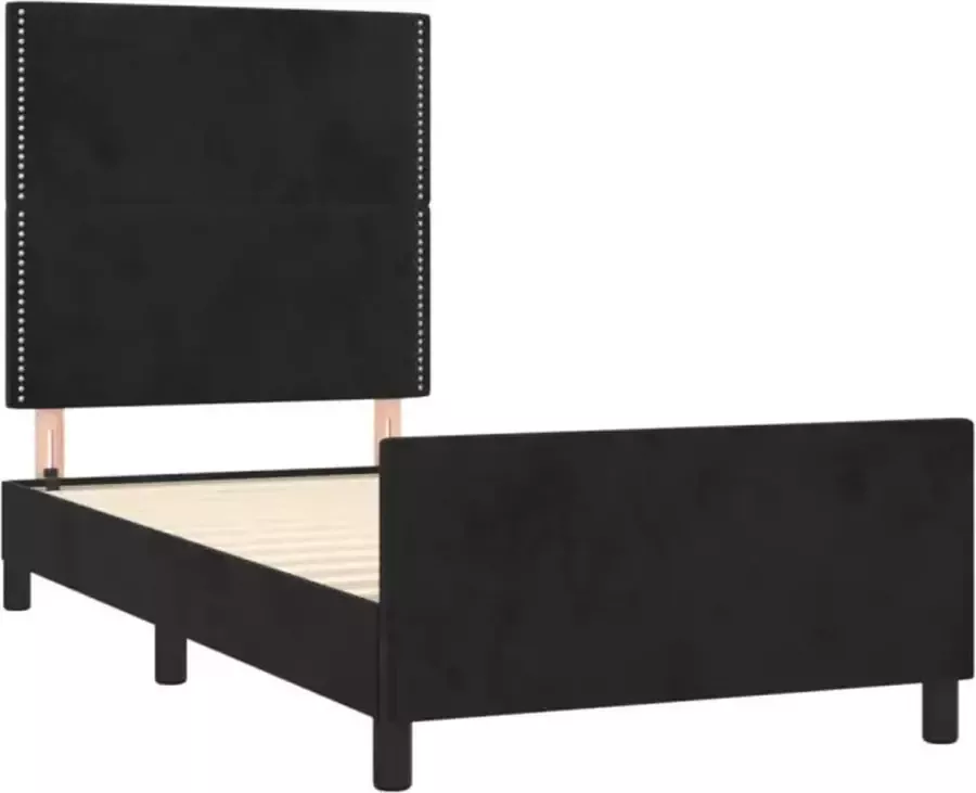 VidaXL -Bedframe-met-hoofdeinde-fluweel-zwart-90x200-cm - Foto 6