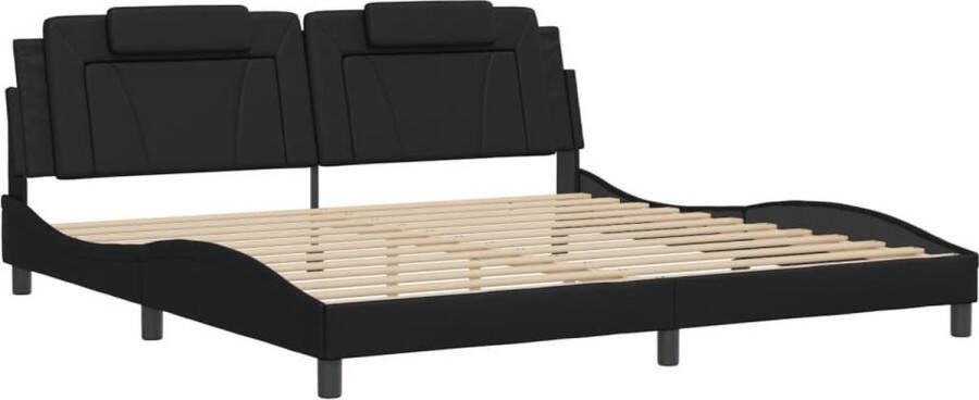VidaXL Bedframe Viana zonder matras kunstleer zwart 200x200 cm - Foto 4