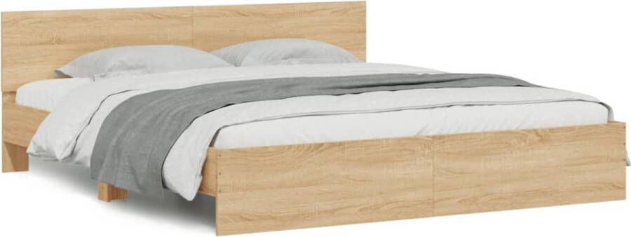 VidaXL -Bedframe-met-hoofdeinde-sonoma-eikenkleur-180x200-cm - Foto 3
