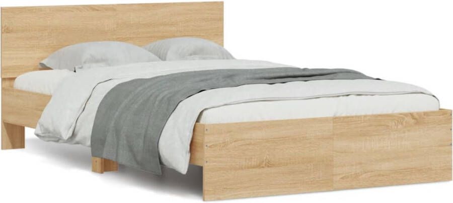 VidaXL -Bedframe-met-hoofdeinde-sonoma-eikenkleurig-120x190-cm - Foto 3