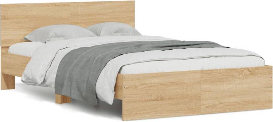 VidaXL -Bedframe-met-hoofdeinde-sonoma-eikenkleurig-120x200-cm - Foto 3