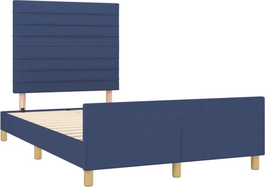 VidaXL -Bedframe-met-hoofdeinde-stof-blauw-120x200-cm - Foto 2