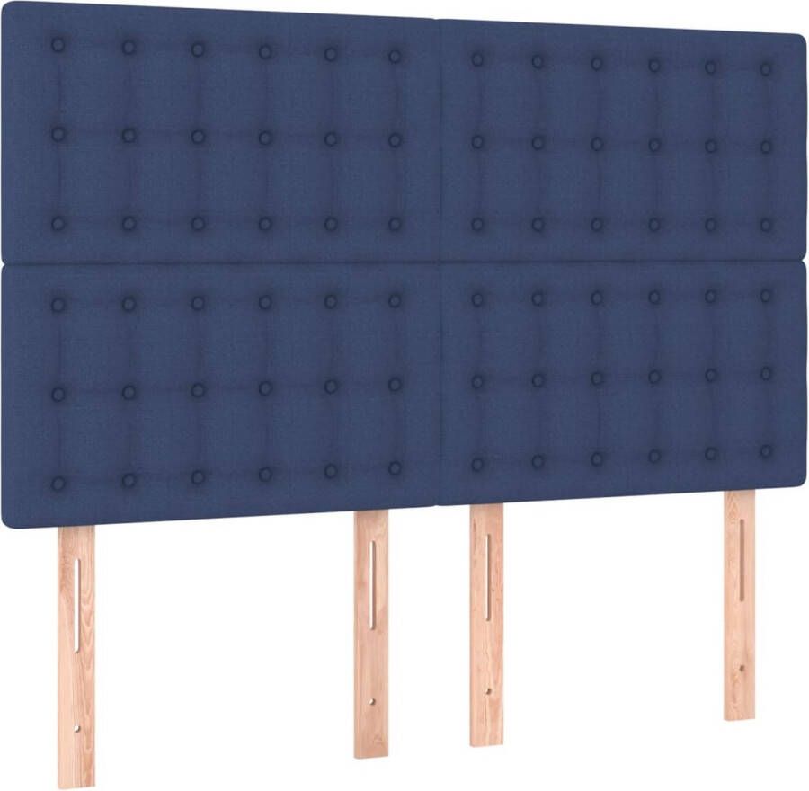 VidaXL -Bedframe-met-hoofdeinde-stof-blauw-140x190-cm - Foto 2