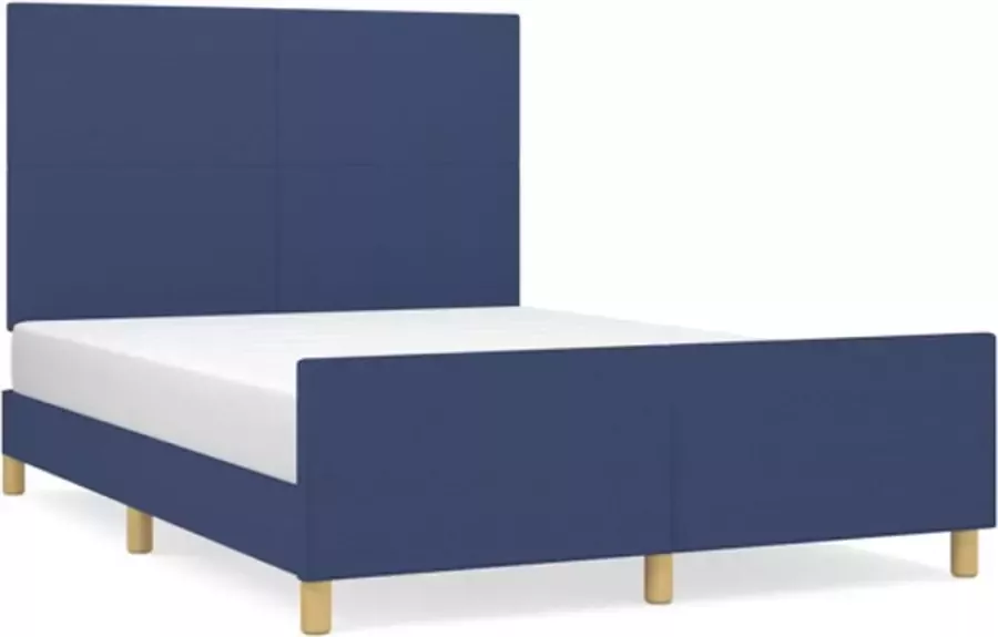 VidaXL -Bedframe-met-hoofdeinde-stof-blauw-140x200-cm - Foto 5