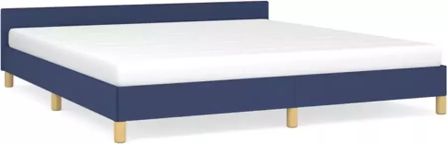 VidaXL Bedframe met hoofdeinde zonder matras 160x200 cm stof blauw - Foto 4