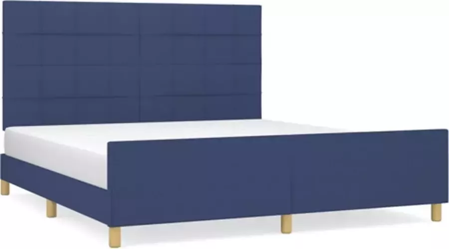 VidaXL -Bedframe-met-hoofdeinde-stof-blauw-180x200-cm - Foto 5