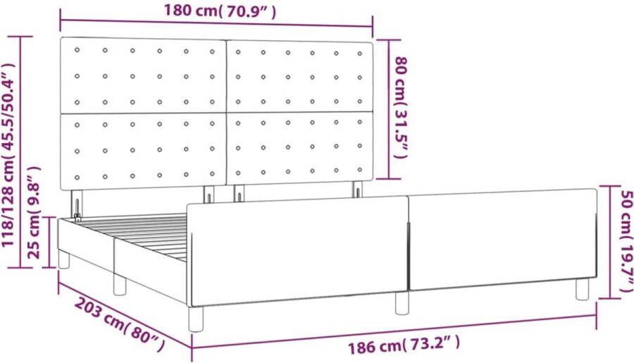 VidaXL -Bedframe-met-hoofdeinde-stof-blauw-180x200-cm - Foto 3