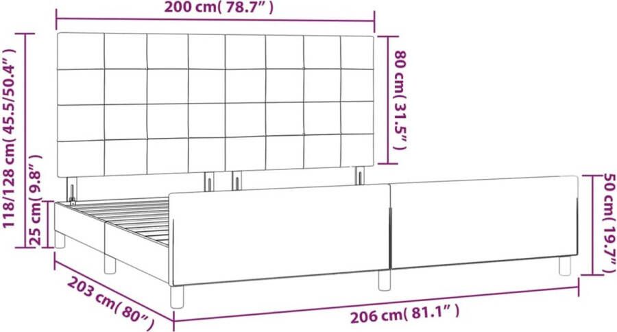 VidaXL -Bedframe-met-hoofdeinde-stof-blauw-200x200-cm - Foto 3