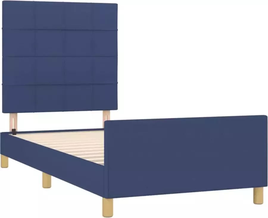 VidaXL -Bedframe-met-hoofdeinde-stof-blauw-90x200-cm - Foto 5